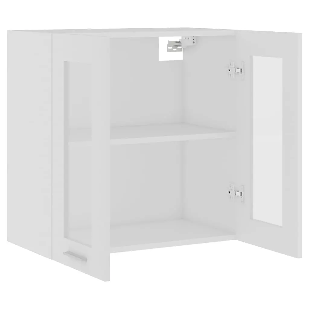 Hanging Glass Cabinet Engineered Wood 60x31x60cm White