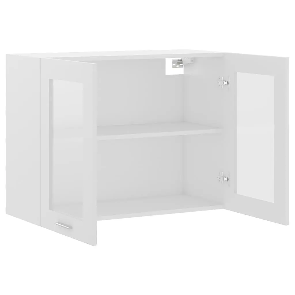 White Glass Cabinet for Kitchen Storage