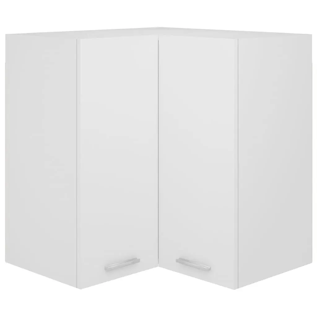 White Hanging Corner Kitchen Cabinet with Shelves