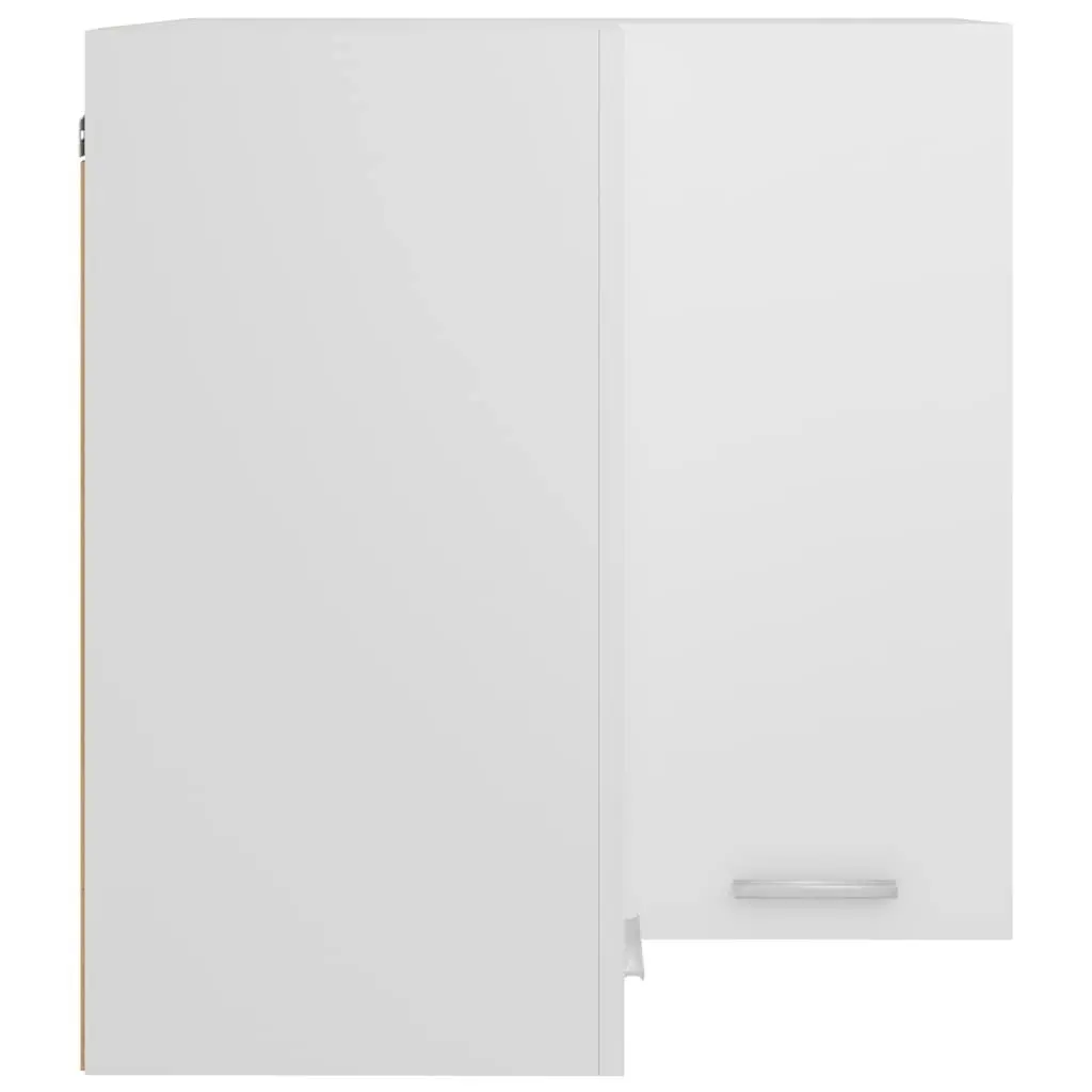 White Hanging Corner Kitchen Cabinet with Shelves