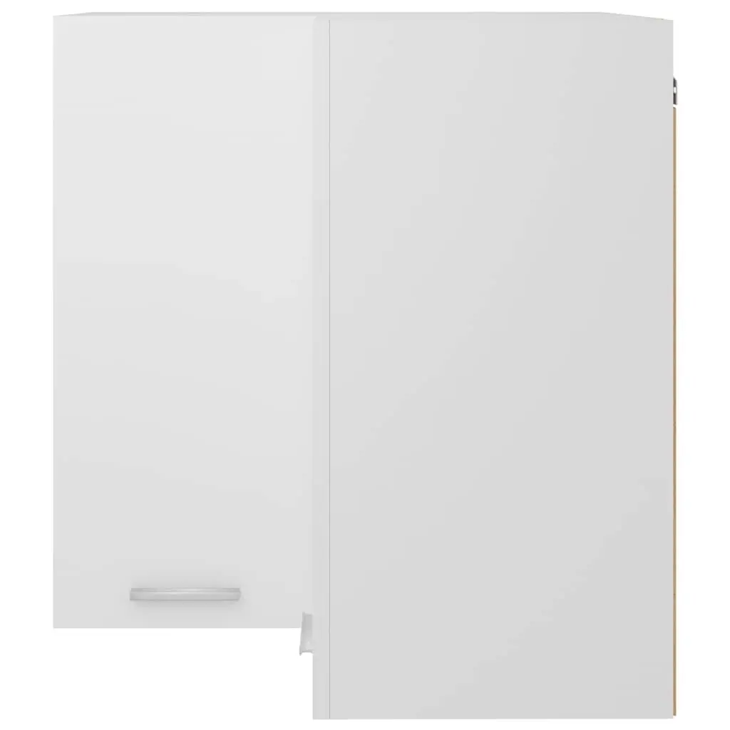 White Hanging Corner Kitchen Cabinet with Shelves