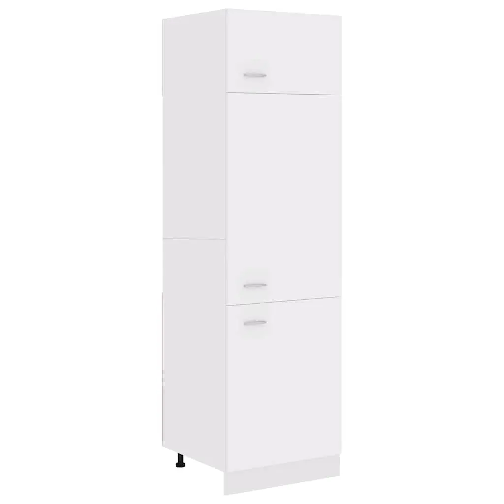White Kitchen Storage Cabinet with Four Shelves
