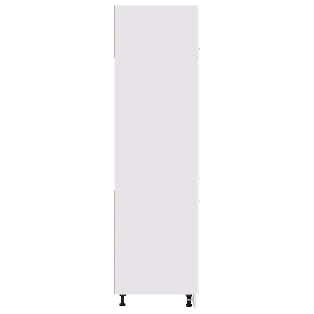 White Kitchen Storage Cabinet with Four Shelves