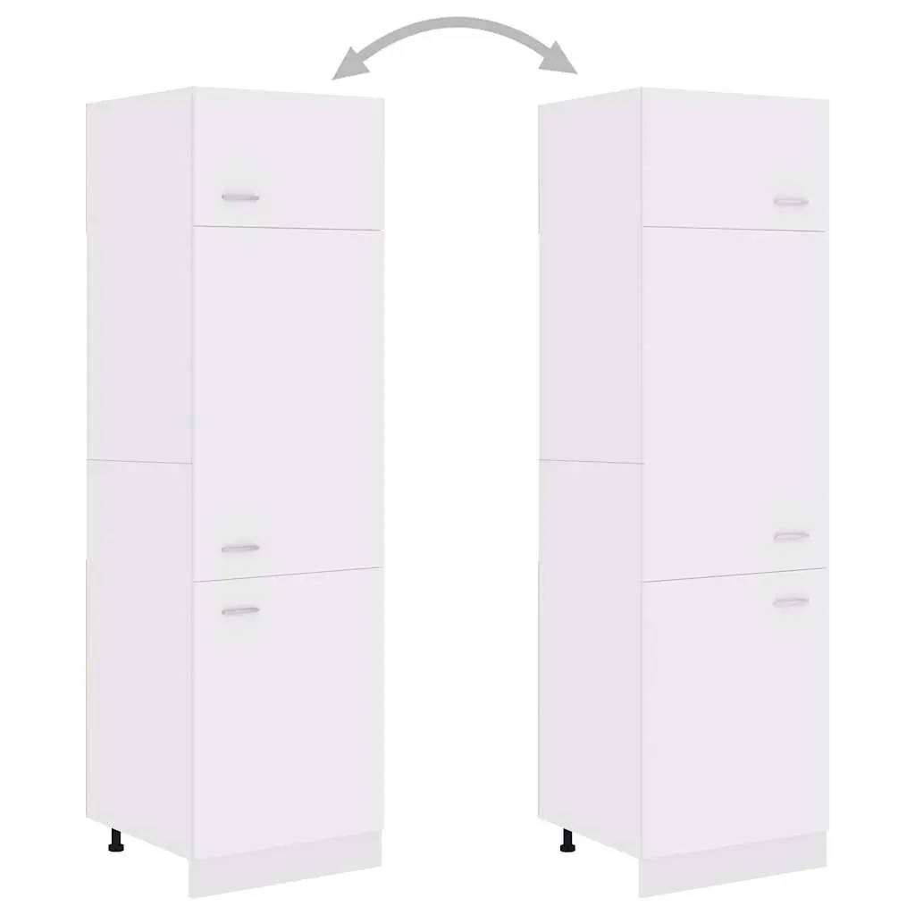 White Kitchen Storage Cabinet with Four Shelves