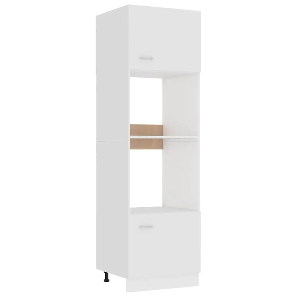 White Microwave Kitchen Cabinet with 4 Shelves