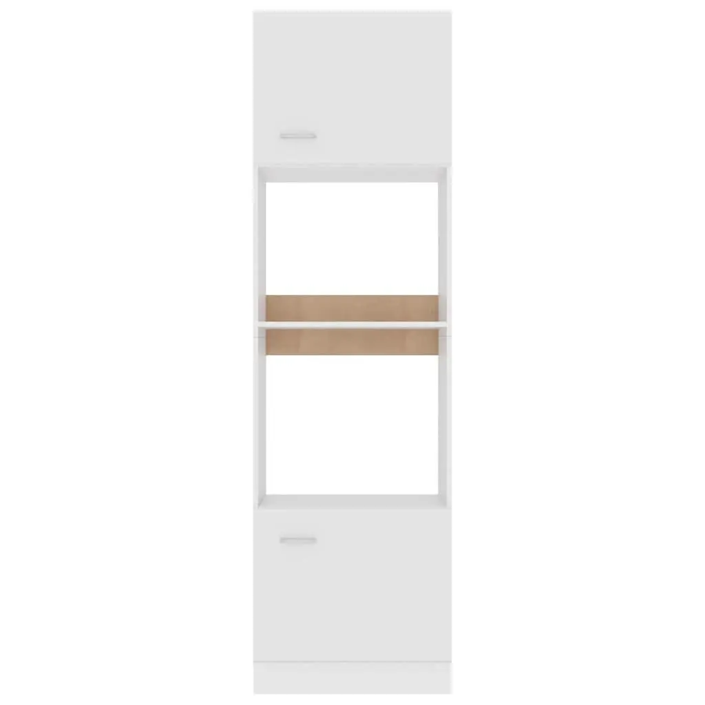 White Microwave Kitchen Cabinet with 4 Shelves