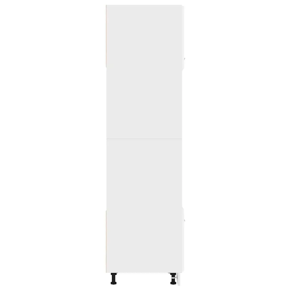 White Microwave Kitchen Cabinet with 4 Shelves
