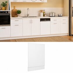 Dishwasher Front Panel White 45x3x67 cm Kitchen Cabinet Appliance Cover
