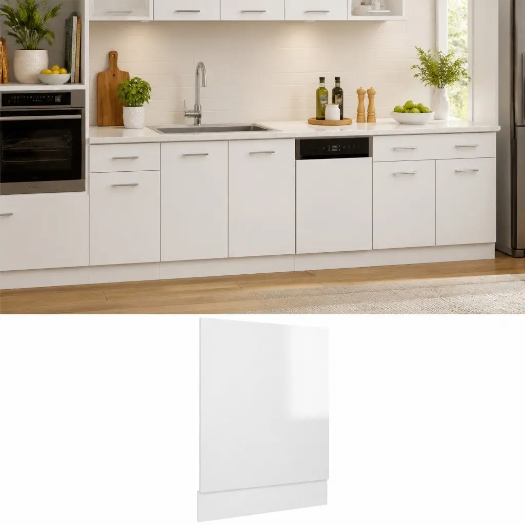 High Gloss White Dishwasher Panel for Kitchen Cabinets