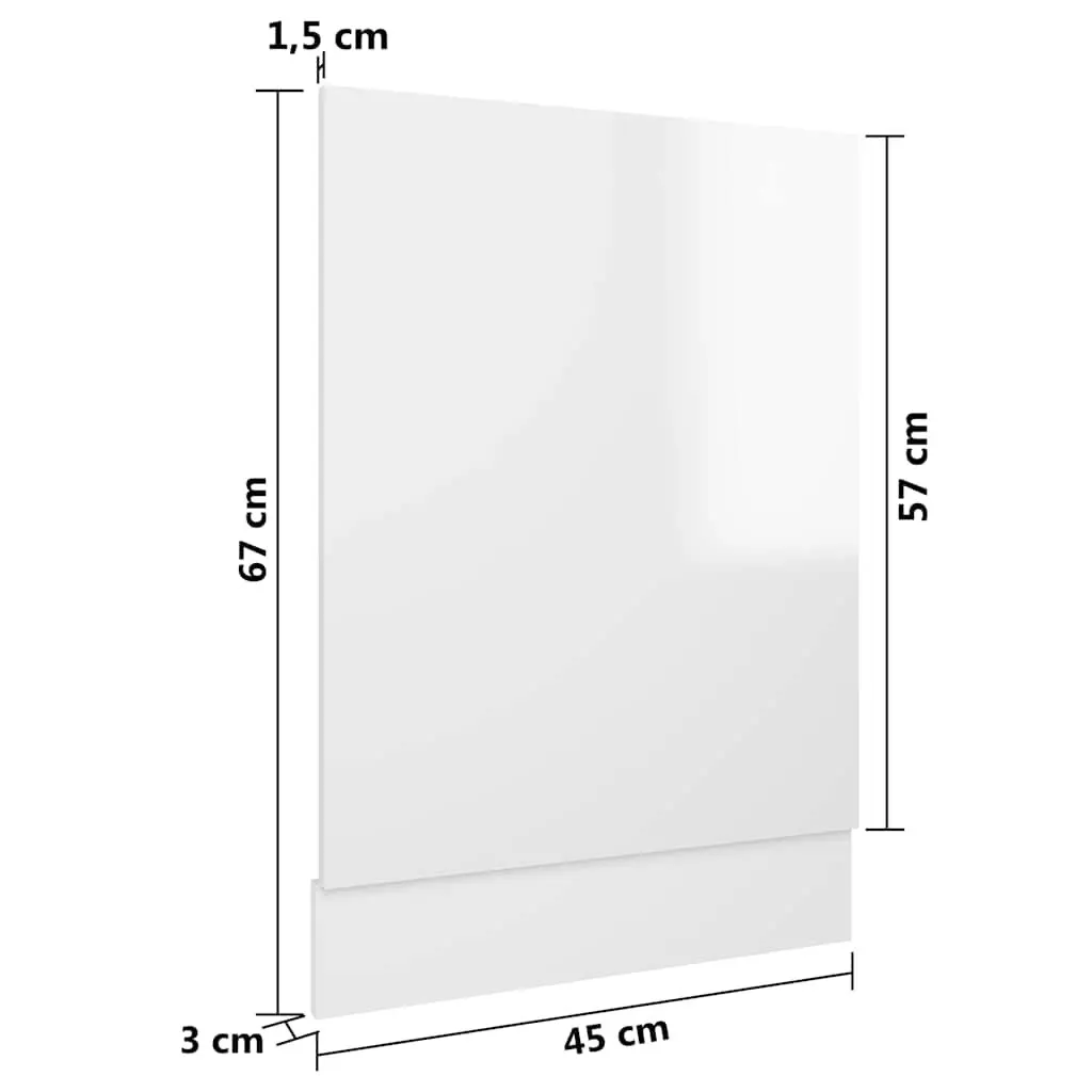 High Gloss White Dishwasher Panel for Kitchen Cabinets