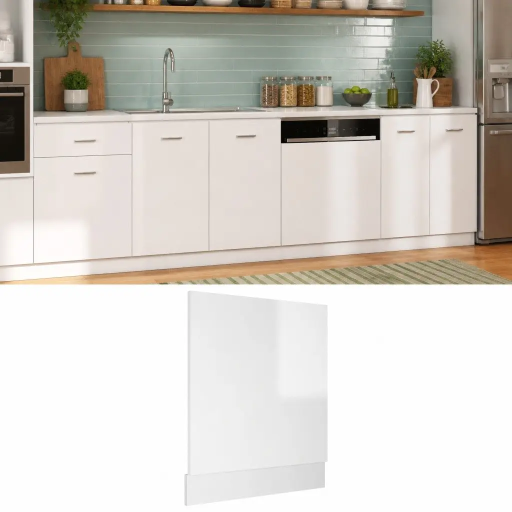 High Gloss White Dishwasher Panel for Kitchen Cabinets