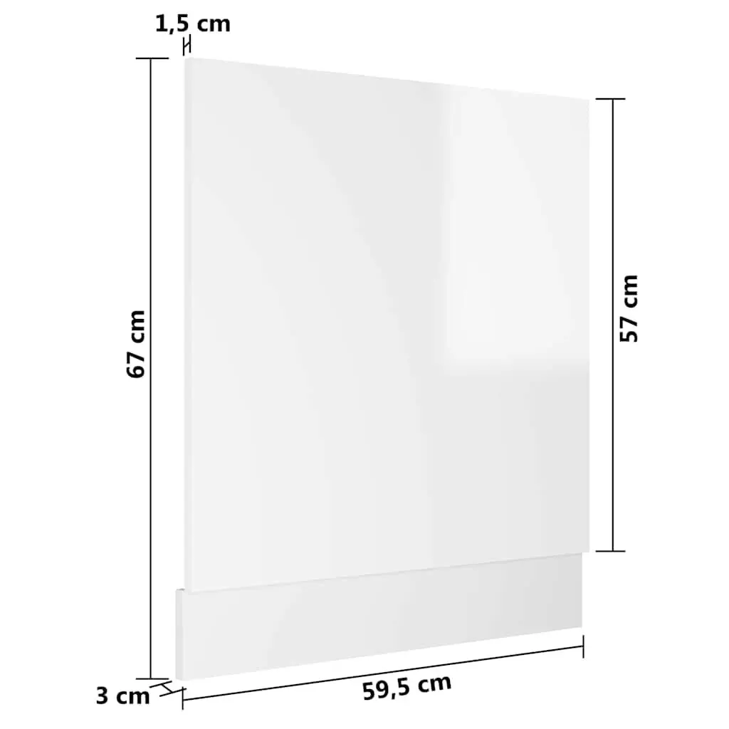 High Gloss White Dishwasher Panel for Kitchen Cabinets