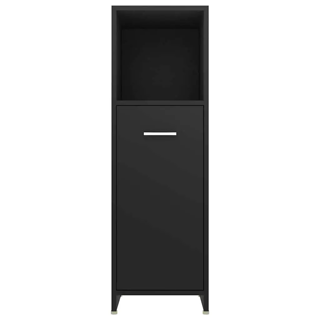 Bathroom Cabinet Engineered Wood 30x30x95 cm Black