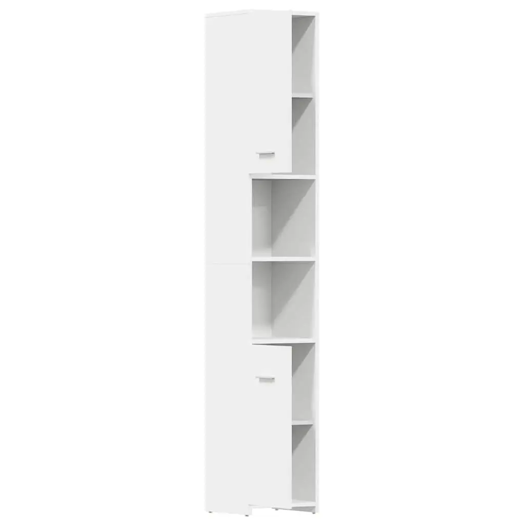 White Bathroom Cabinet 30x30x183.5 cm with Doors