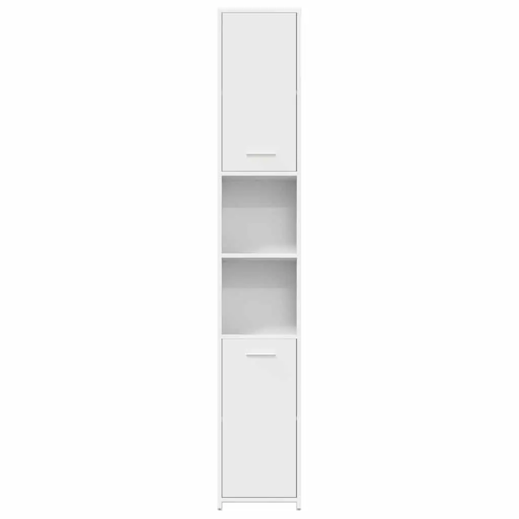 White Bathroom Cabinet 30x30x183.5 cm with Doors
