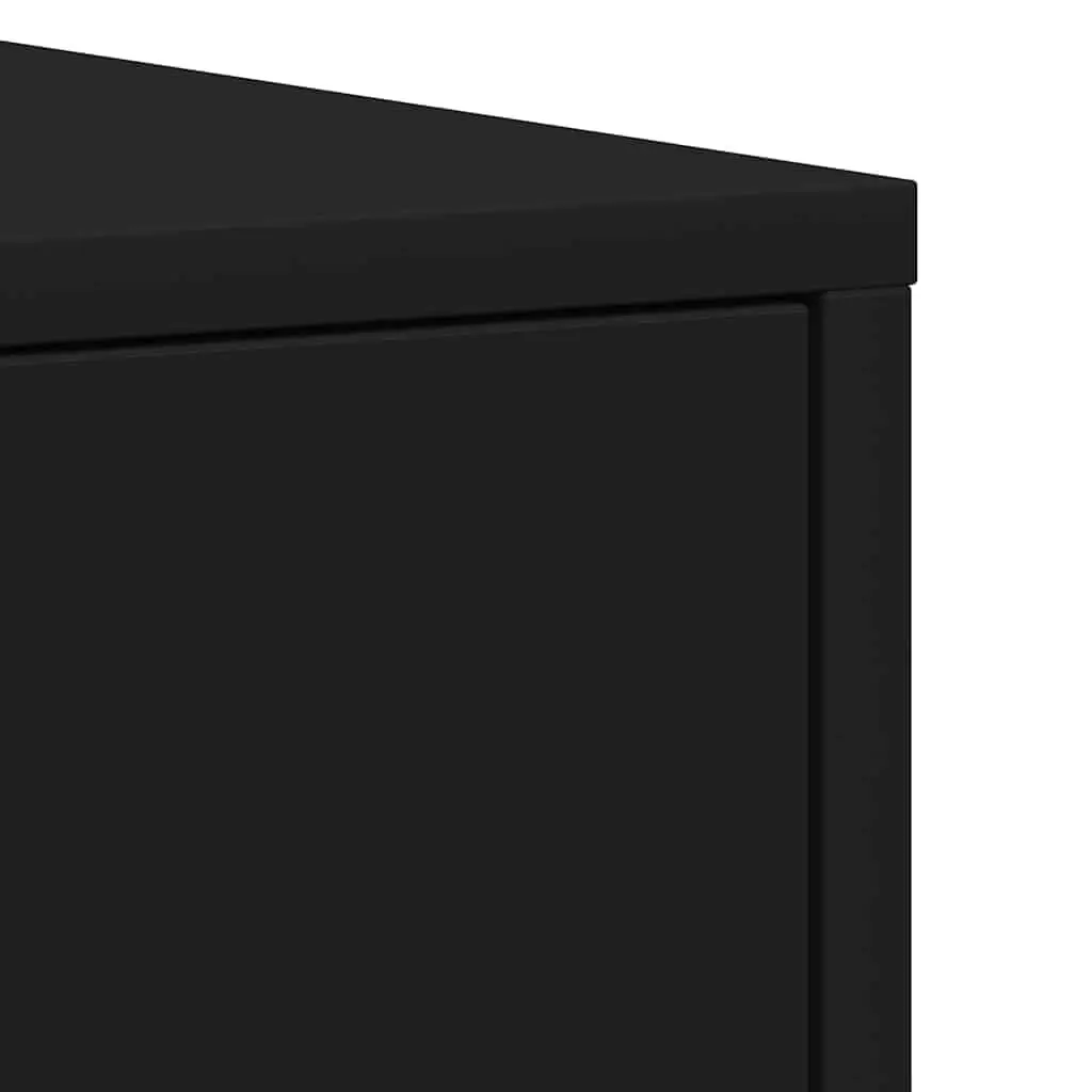 Black Bathroom Storage Cabinet with 6 Compartments