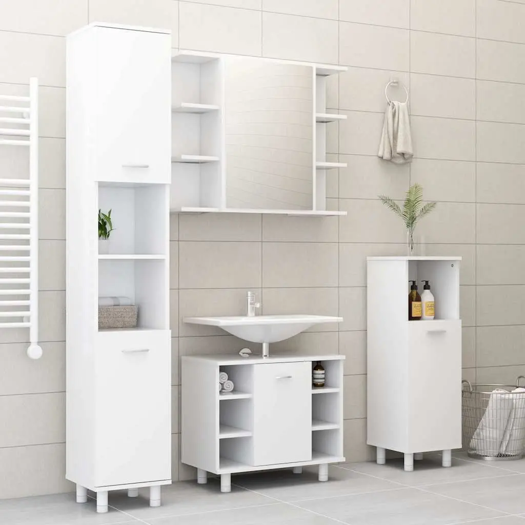 Wall-Mounted Bathroom Mirror Cabinet in White