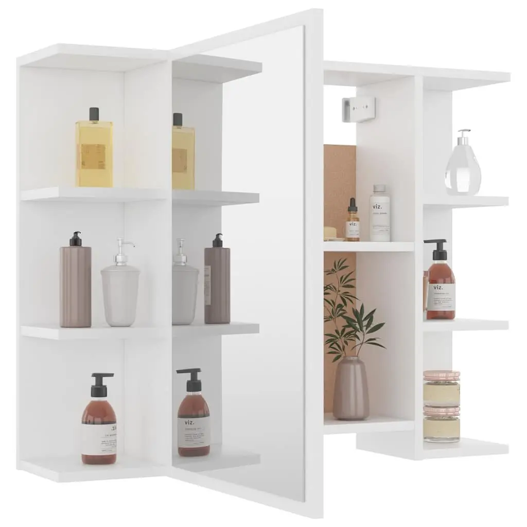 Wall-Mounted Bathroom Mirror Cabinet in White