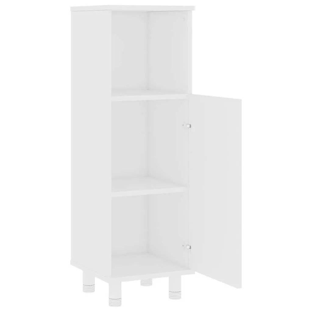 White Bathroom Storage Cabinet with 3 Compartments