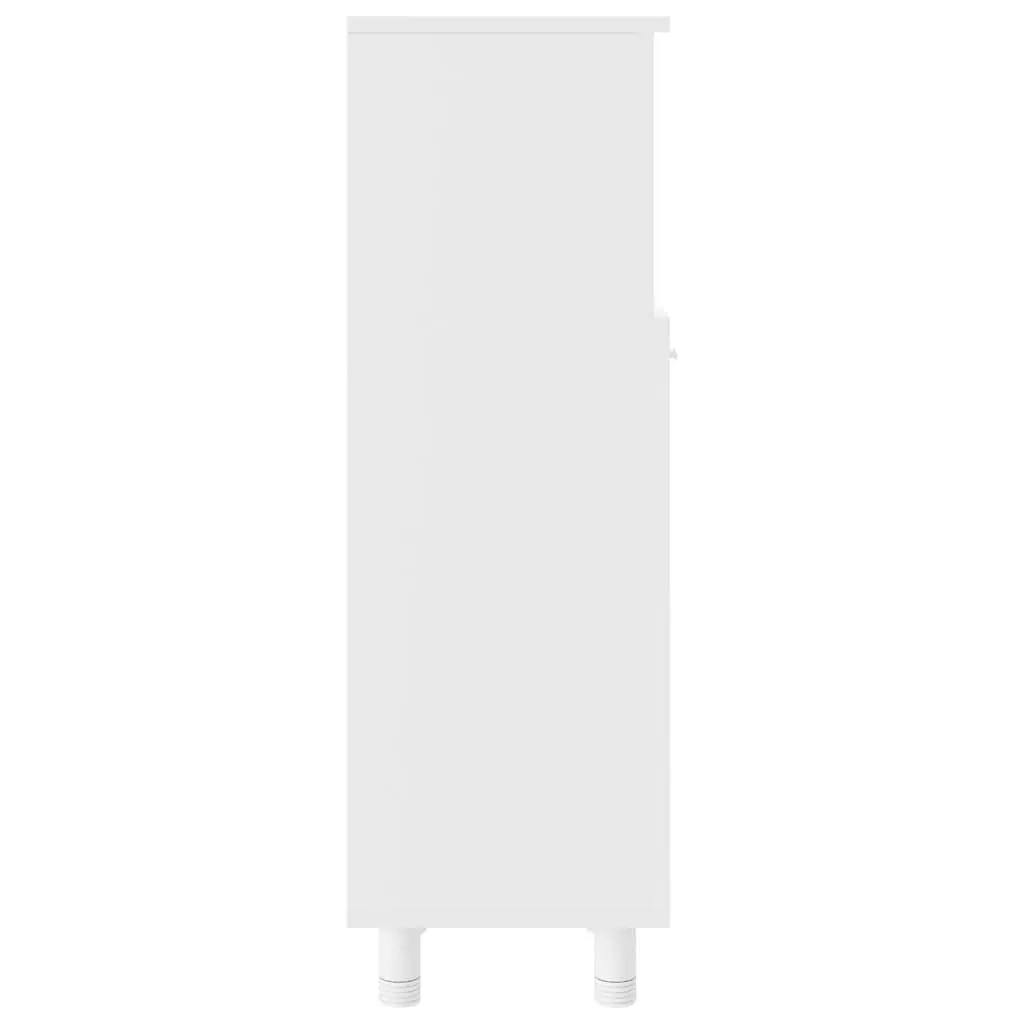 White Bathroom Storage Cabinet with 3 Compartments