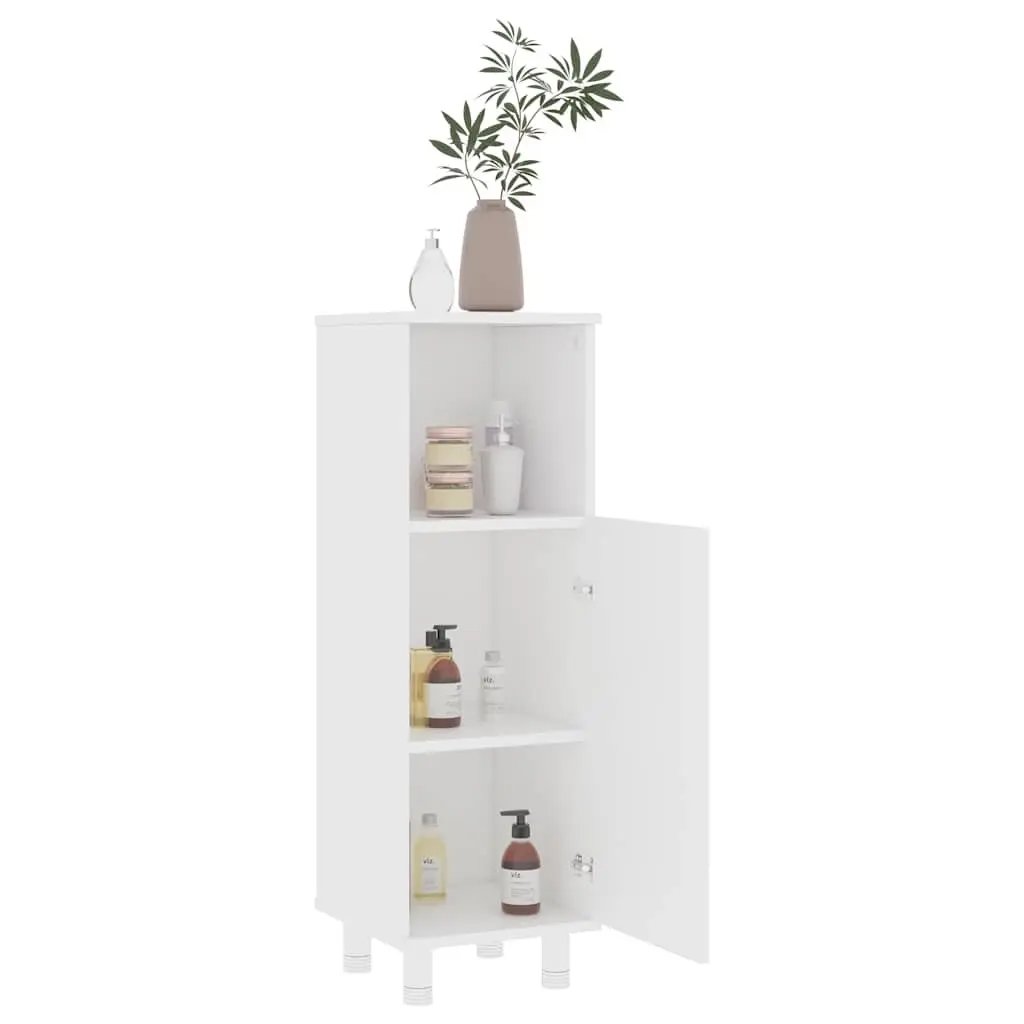 White Bathroom Storage Cabinet with 3 Compartments