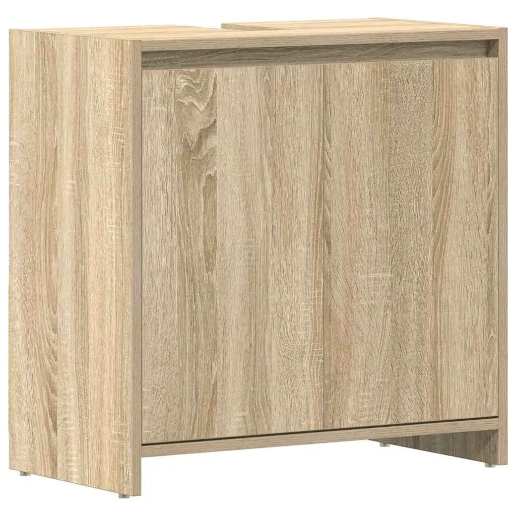 Brown Engineered Wood Bathroom Cabinet with Doors