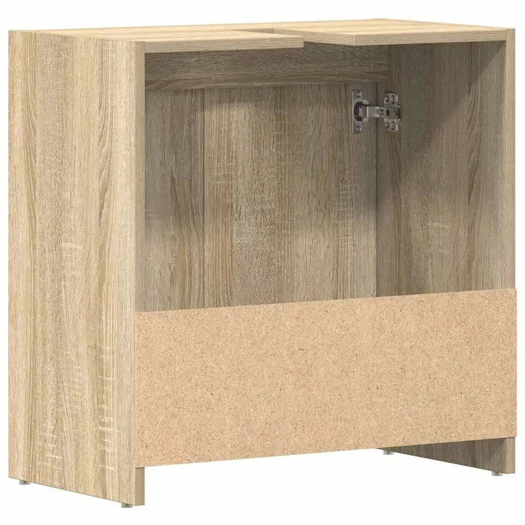 Brown Engineered Wood Bathroom Cabinet with Doors