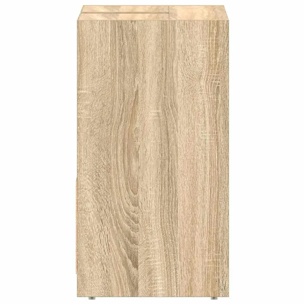 Brown Engineered Wood Bathroom Cabinet with Doors