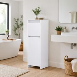 30x30x95 cm White Bathroom Cabinet with Drawer