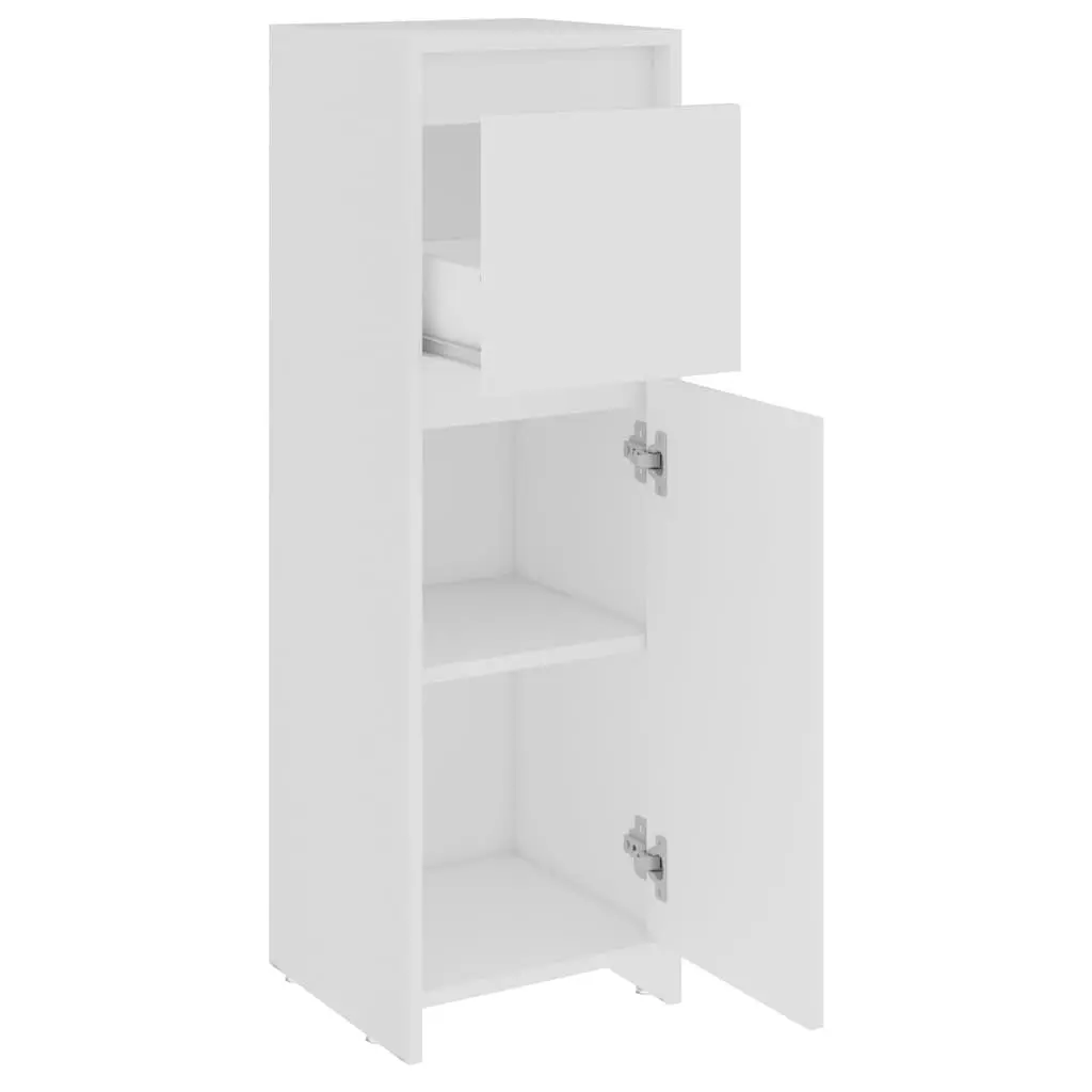 30x30x95 cm White Bathroom Cabinet with Drawer