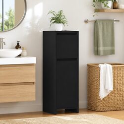 Black Bathroom Cabinet with Storage Organiser