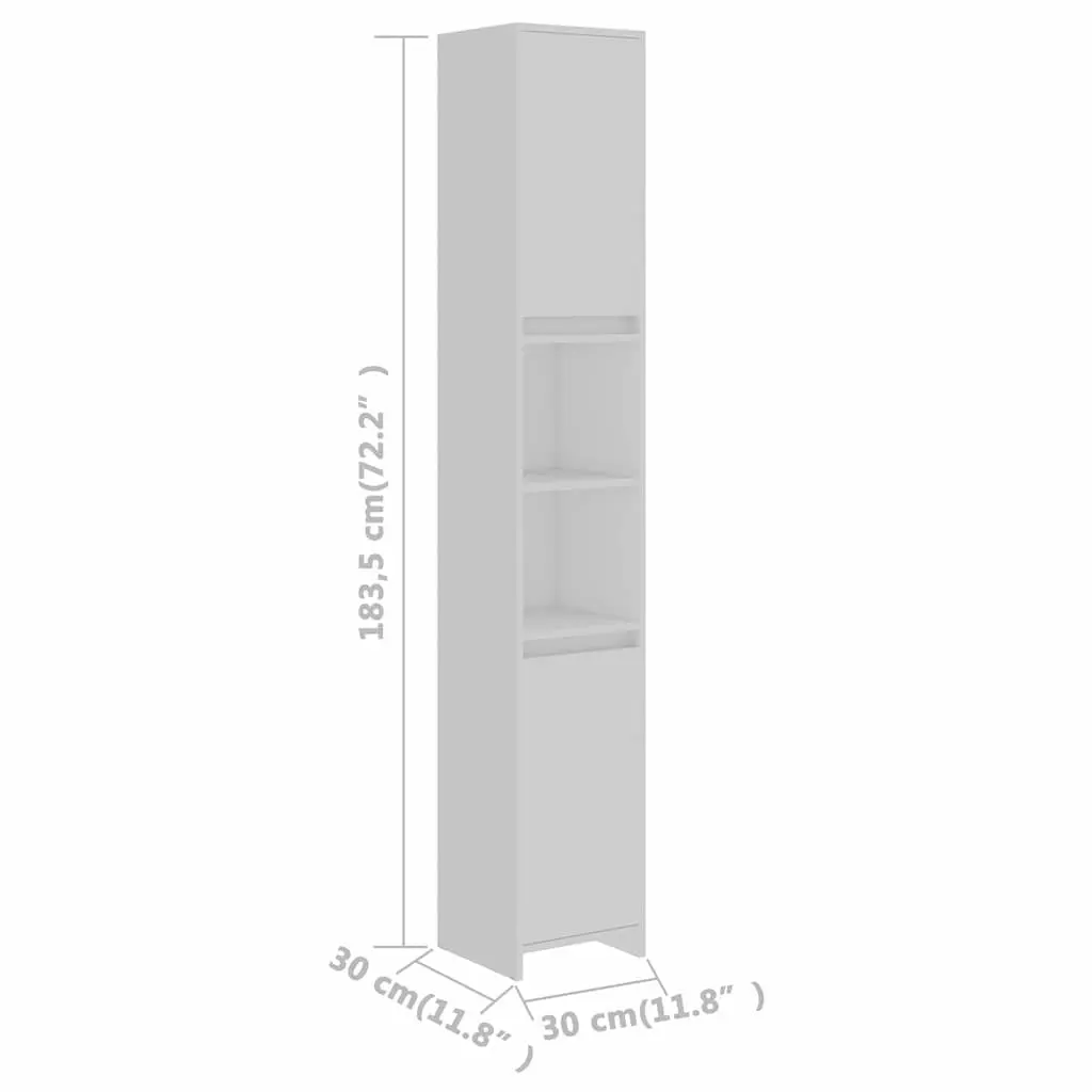 White Bathroom Cabinet with 6 Compartments