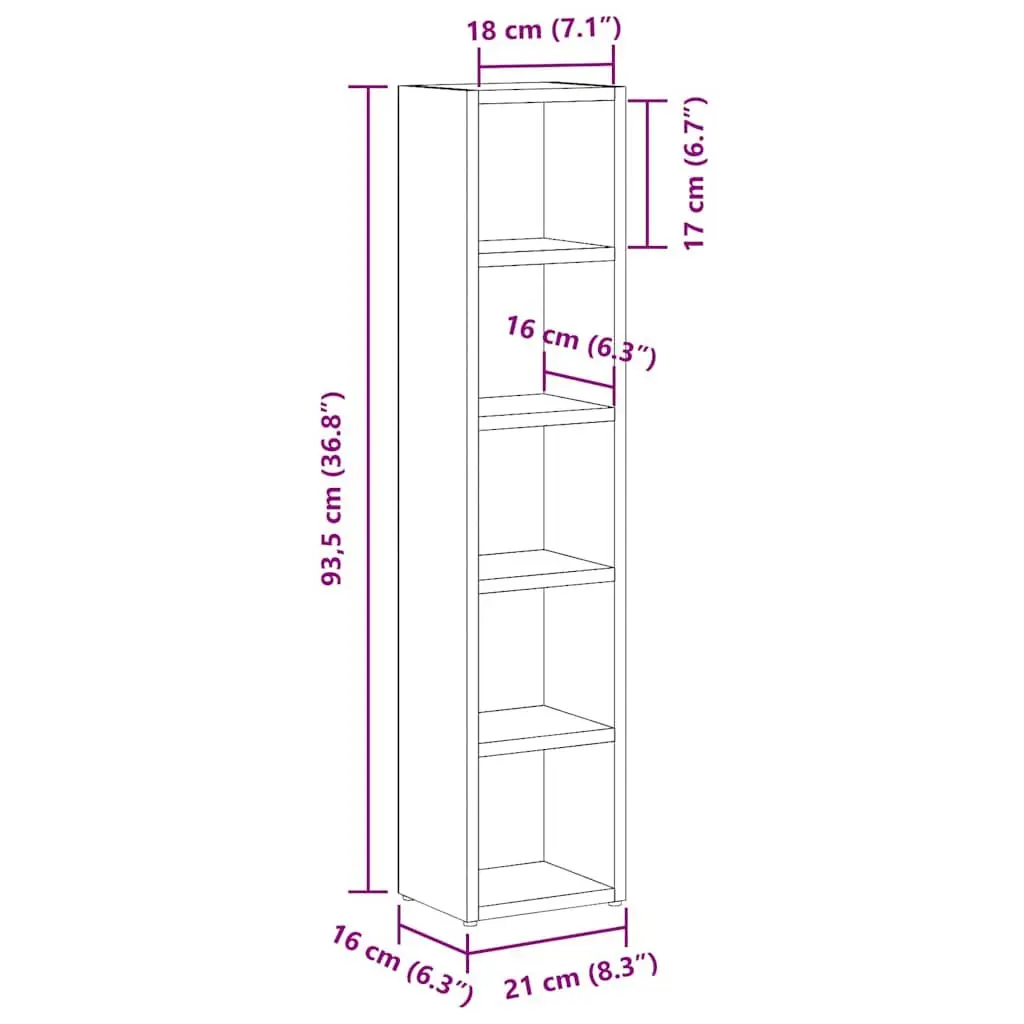 Engineered Wood CD Storage Cabinet, 2-Piece Set in White