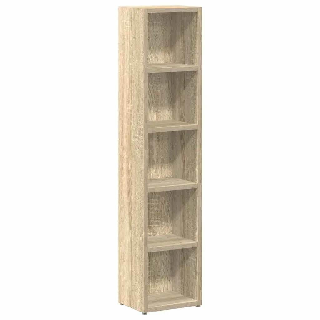 CD Cabinets Engineered Wood 21 x 16 x 93.5 cm Sonoma Oak 2 Piece Tall Slim Media Storage Rack