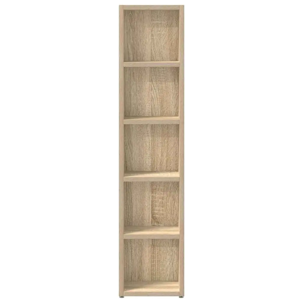 CD Cabinets Engineered Wood 21 x 16 x 93.5 cm Sonoma Oak 2 Piece Tall Slim Media Storage Rack