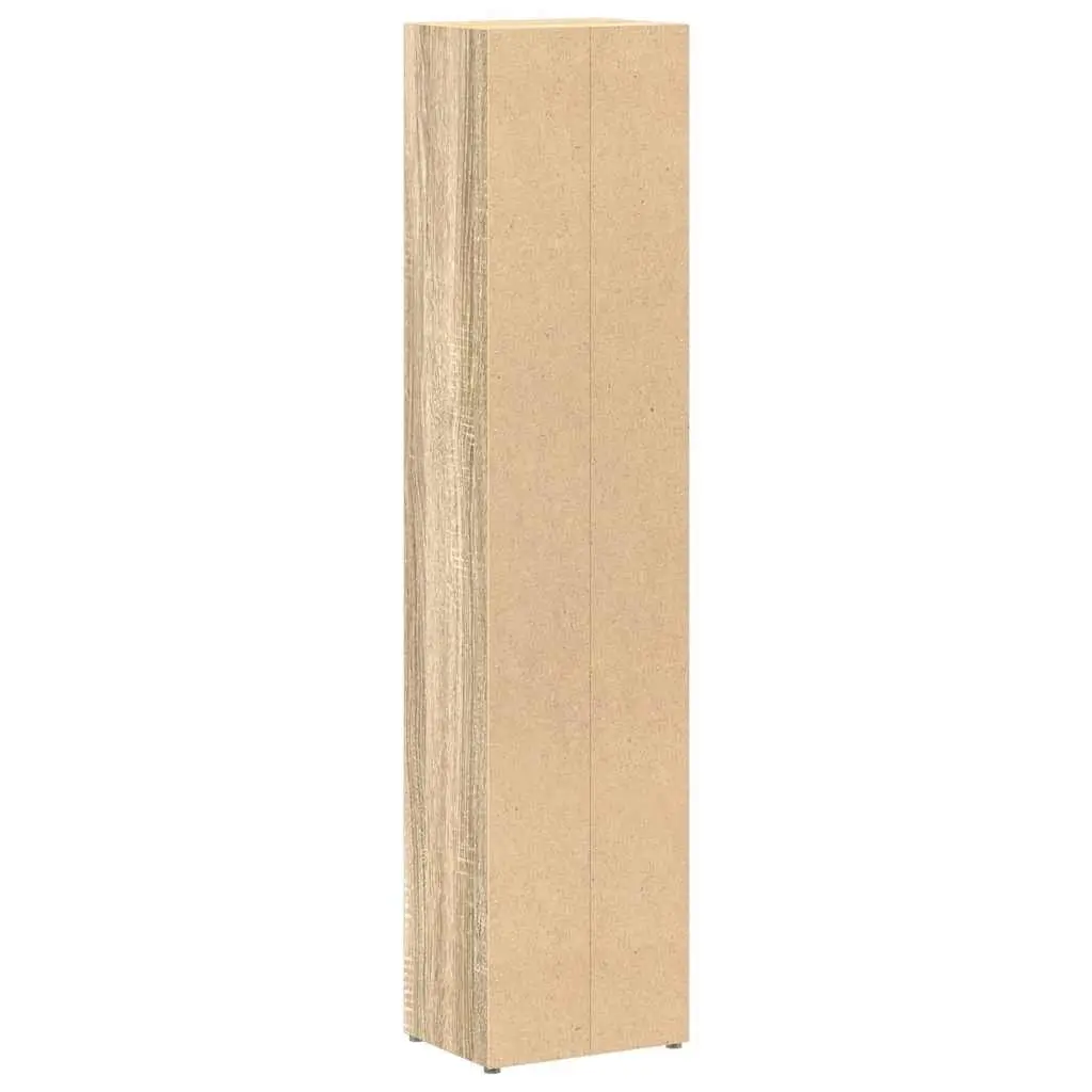 CD Cabinets Engineered Wood 21 x 16 x 93.5 cm Sonoma Oak 2 Piece Tall Slim Media Storage Rack
