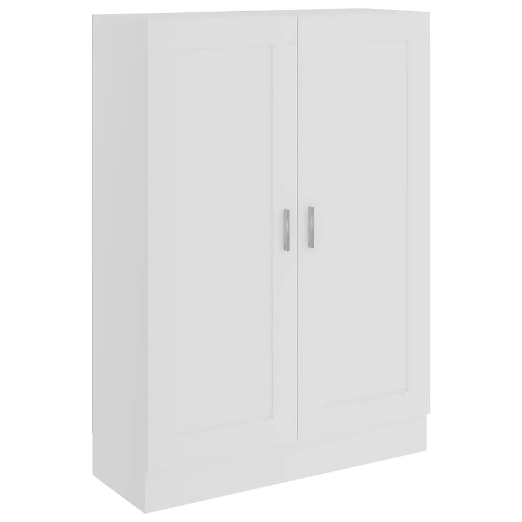 White Book Cabinet with Doors and Compartments