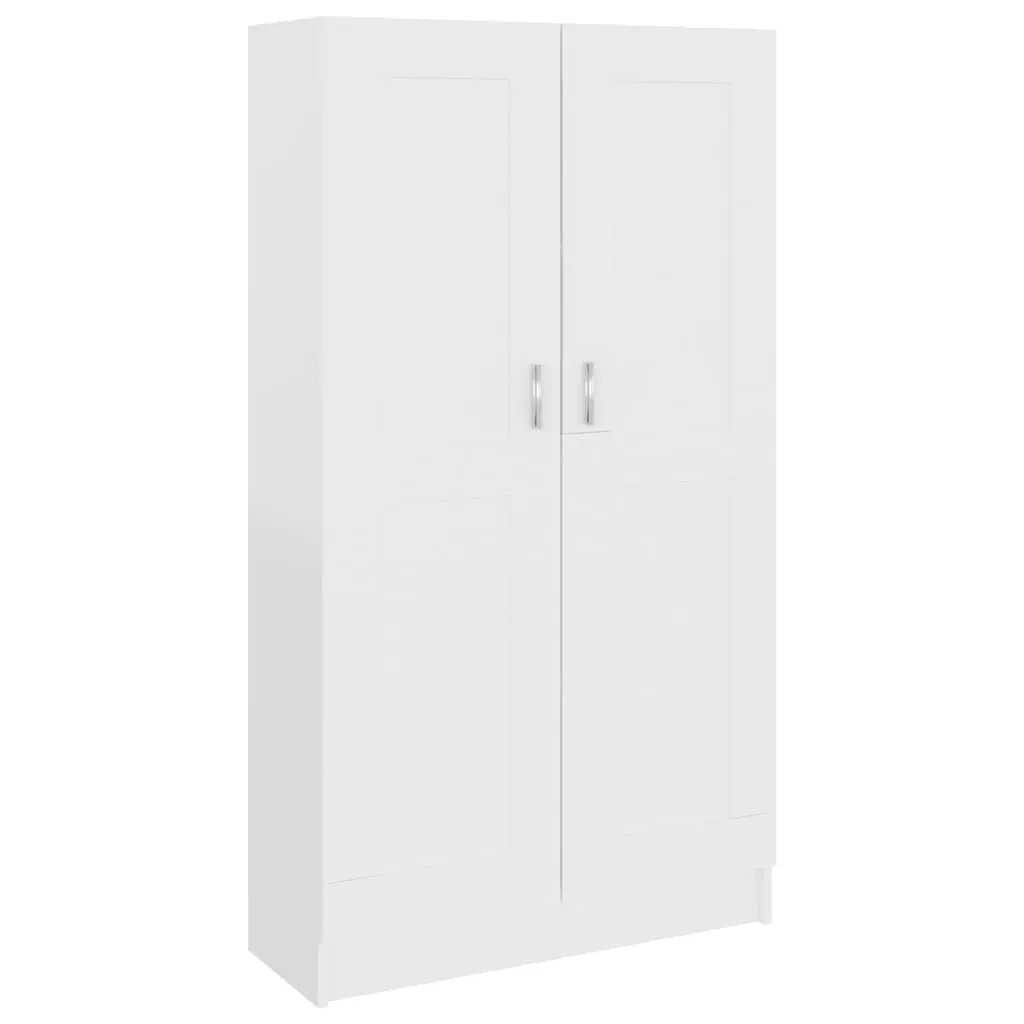 White Engineered Wood Book Cabinet with 4 Compartments