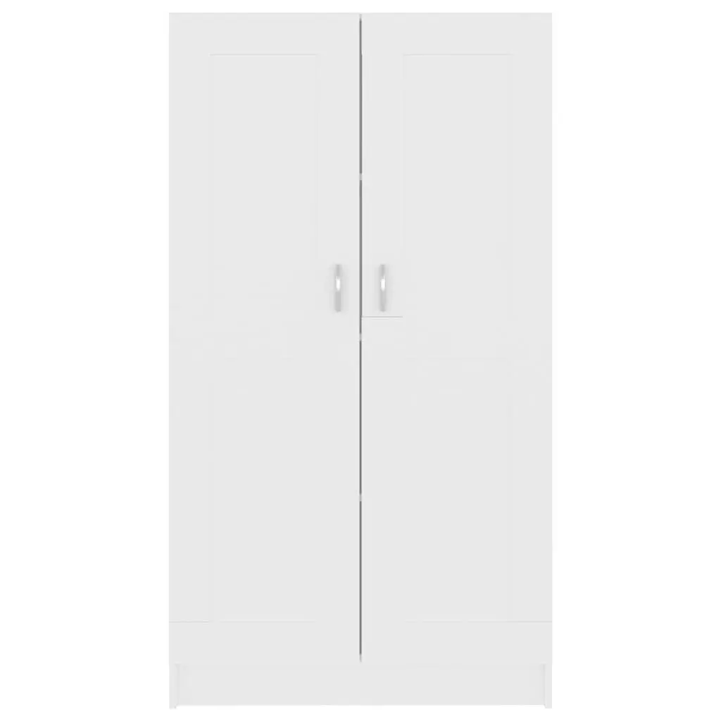 White Engineered Wood Book Cabinet with 4 Compartments