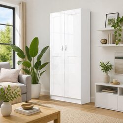Premium White Book Cabinet with 5 Spacious Compartments