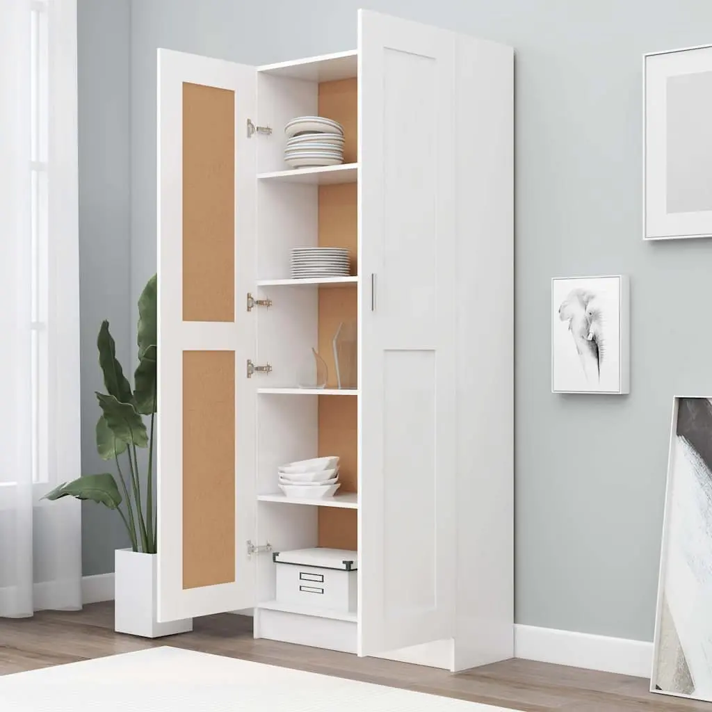 White Book Cabinet with 5 Spacious Compartments
