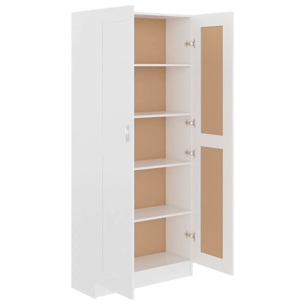 White Book Cabinet with 5 Spacious Compartments
