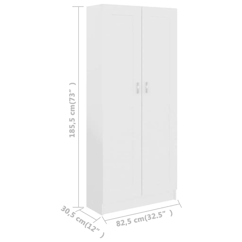 White Book Cabinet with 5 Spacious Compartments