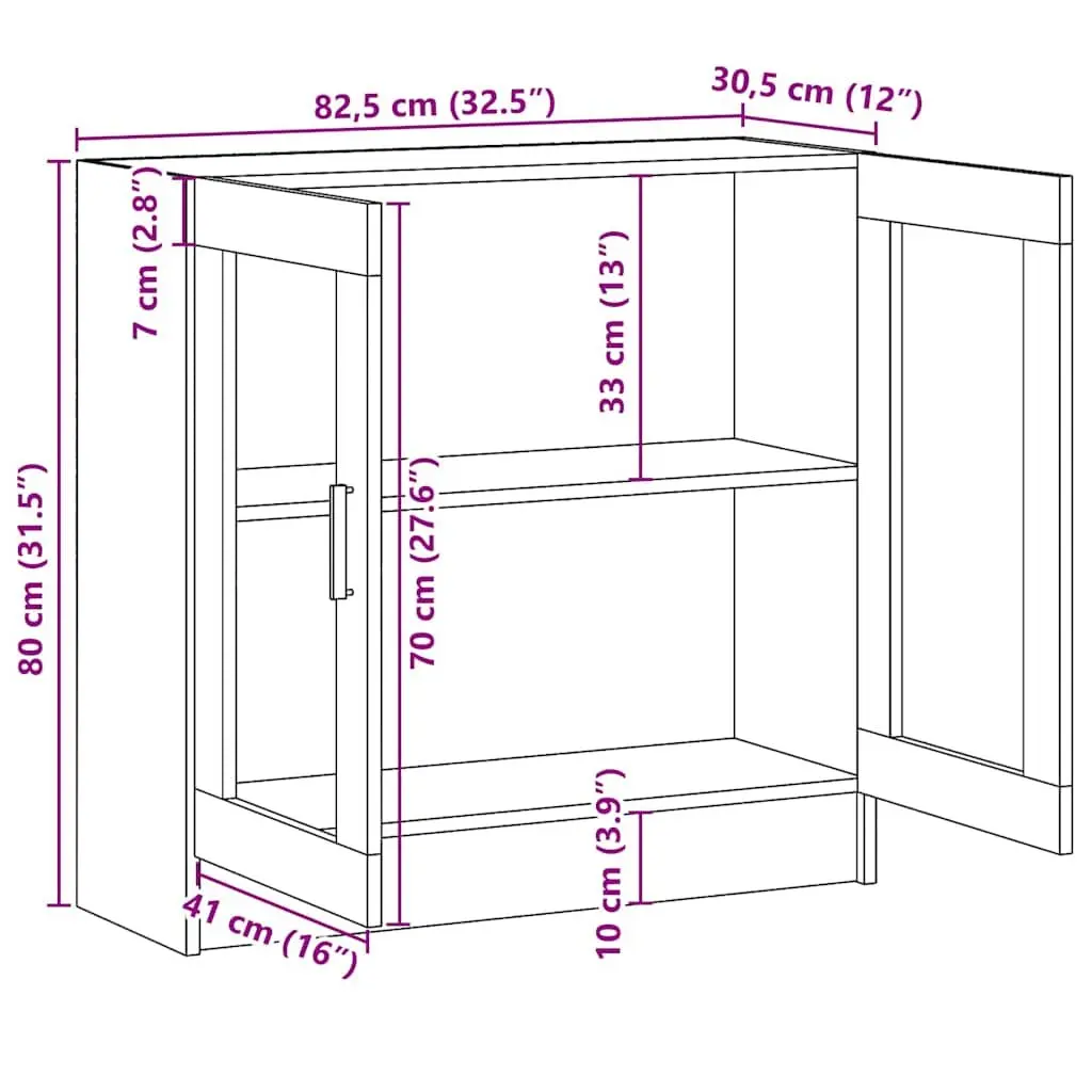 Black Display Cabinet 82.5x30.5x80cm