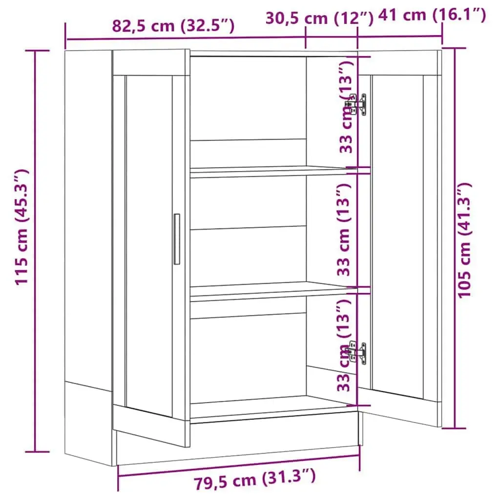 White Engineered Wood Vitrine Cabinet with Storage