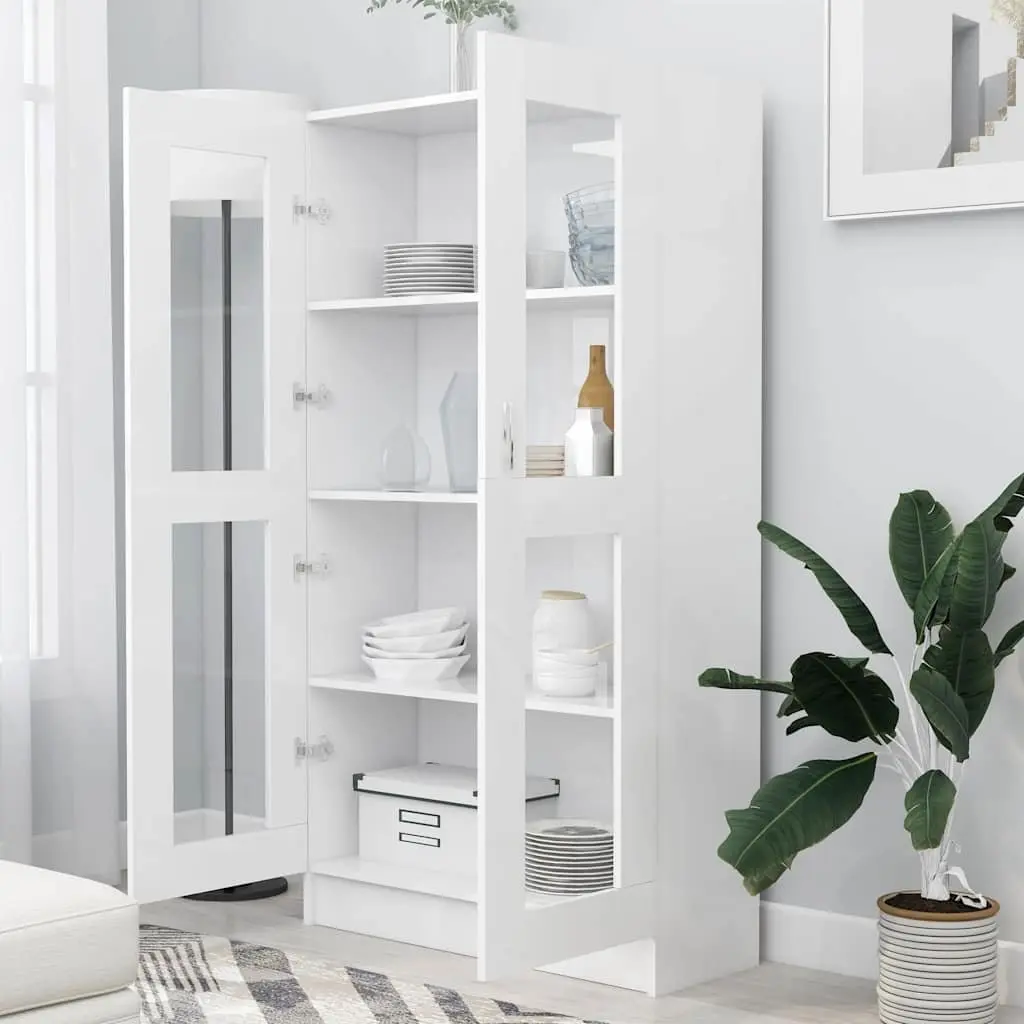 Vitrine Cabinet Engineered Wood 82.5x30.5x150cm White