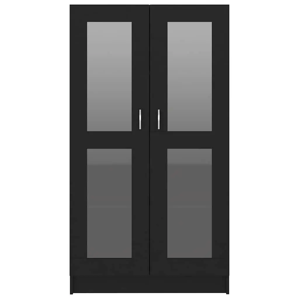 Black Vitrine Cabinet with 4 Compartments