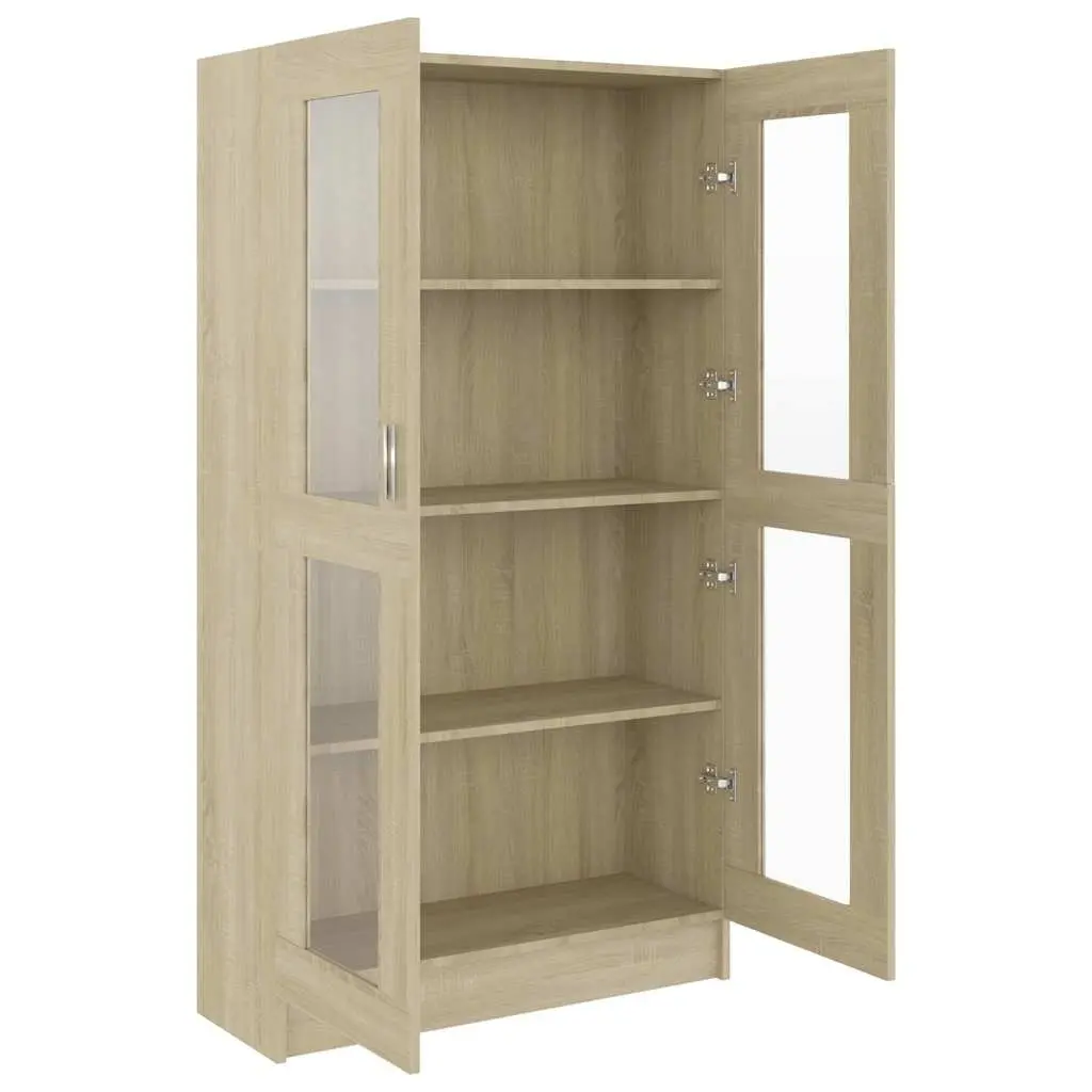 Engineered Wood Vitrine Cabinet with 4 Compartments