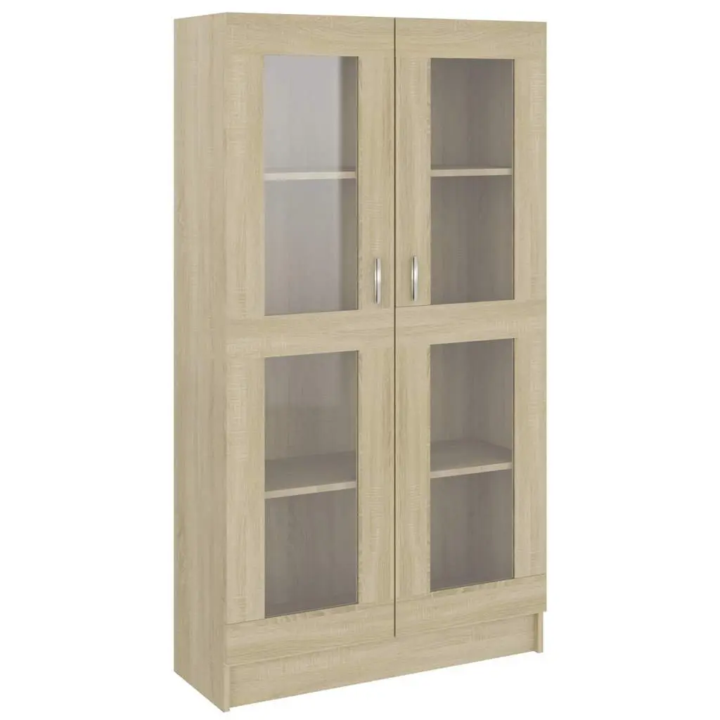 Engineered Wood Vitrine Cabinet with 4 Compartments