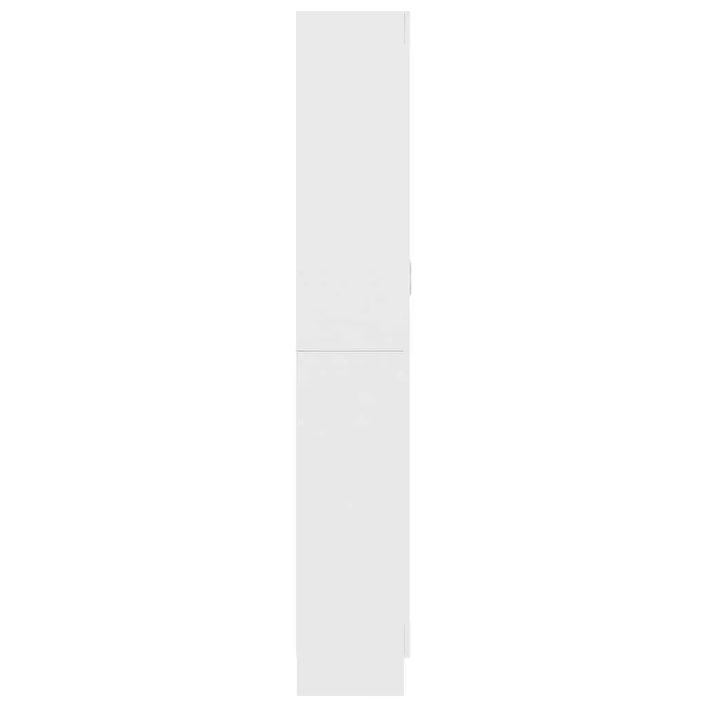 Vitrine Cabinet Engineered Wood 82.5x30.5x185 cm White Storage Bookcase Shelving Display Unit